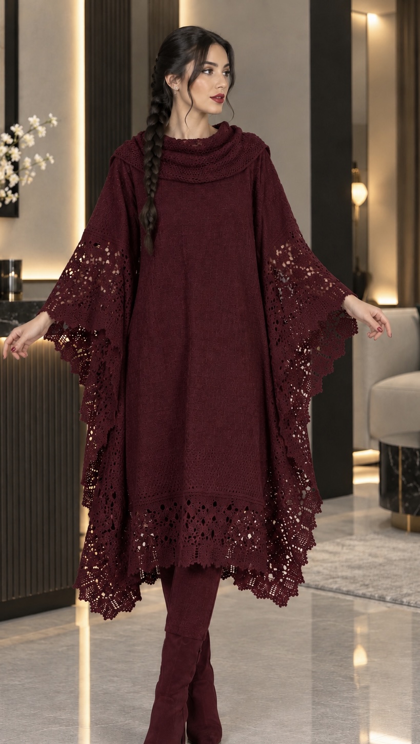 بافت جلو بسته اکریلیک  4545 زرشکی